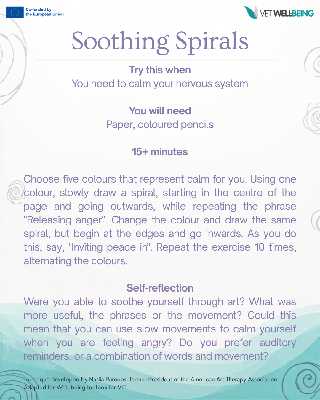 Soothing Spirals — printable activity card